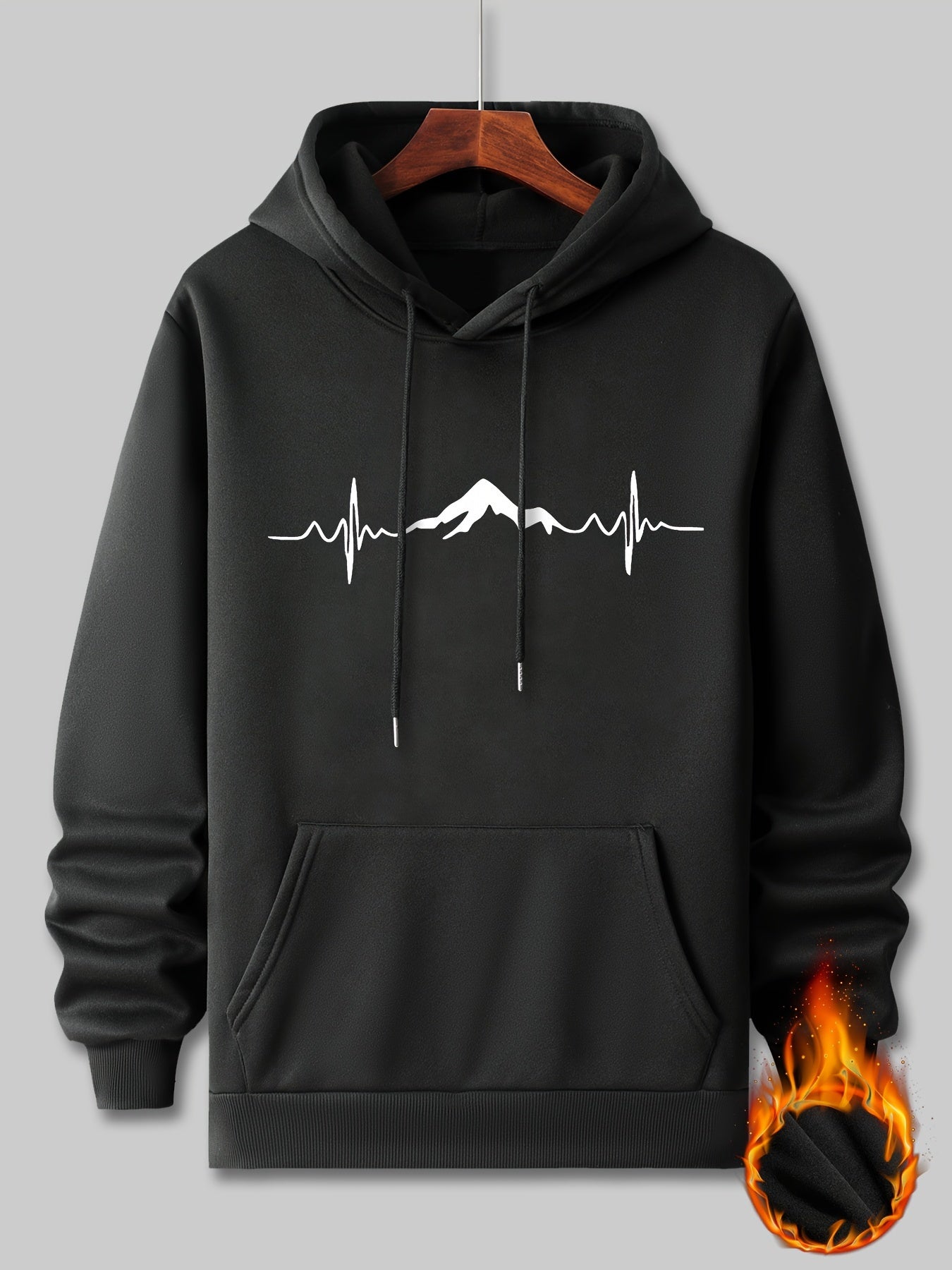 Mountain Trail Hoodie Sweatshirt - Mens Soft Fleece Lined, Long Sleeve, Sporty & Fashionable with Roomy Kangaroo Pocket - Perfect for Casual Street Wear, Outdoor Sports, Autumn & Winter - Cozy Warmth