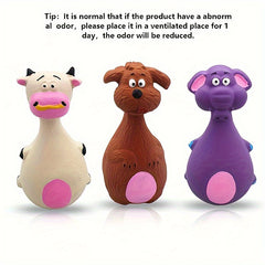 Chewy Dog Toy Set: 4 Playful Rubber Toys with Cartoon Designs for Your Pooch - Kerala Elegance