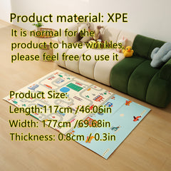 XPE Luxury Crawling Mat - Foldable, Waterproof & Double-Sided, with Fun Cartoon Design - Perfect for Indoor/Outdoor Play, Living Room, Bedroom, Car, Picnic & Travel