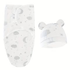 Keep Your Baby Cozy And Secure With This Adjustable Cotton Swaddle Wrap - Perfect For 0-6 Month Olds!