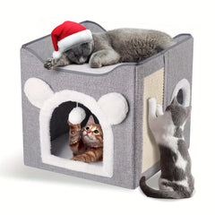 Pet Double Layer Cat Nest Cat Bed, Suitbale For All Seasons, Winter Warm Large Pet Nest Villa, Cat And Pet Supplies