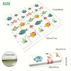 CANMALCHI Foldable Baby Play Mat, Large Thick Waterproof Crawling Mat, Activity Mat for Infants Toddlers, Portable Double-Sided Crawling Mat Easy Clean 200x180x1.5cm (78.7 * 70.8 * 0.6)''