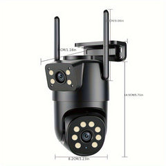 3PCS Multifunctional security camera wireless outdoor WiFi security monitoring 2K high-definition dual lens automatic rotation pan tilt night vision motion detection bidirectional call security camera