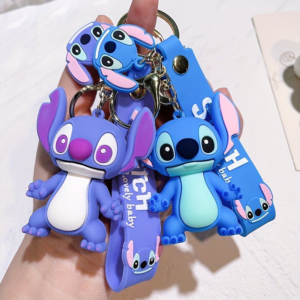 Minnie & Lilo & Stitch Cartoon Anime Keychain - Durable Keyring for Unisex, Fashionable Character Charm Perfect for Backpacks