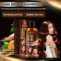 100g Dark Brown Hair Care Shampoo, Travel Size, Deep Cleaning Scalp Moisturizing Hair, Rich In Ginseng+turmeric+licorice Root Essence To Cover Gray Hair, Solidify Hair Color, Make Hair More Healthy And Energetic For Men