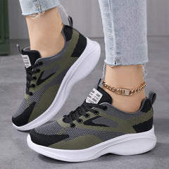 Women's Breathable Mesh Sneakers, Casual Lace Up Outdoor Shoes, Comfortable Low Top Sport Shoes