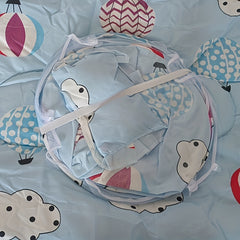 1pc Foldable Steel Frame Mosquito Net - Balloon Design, Polyester Fabric