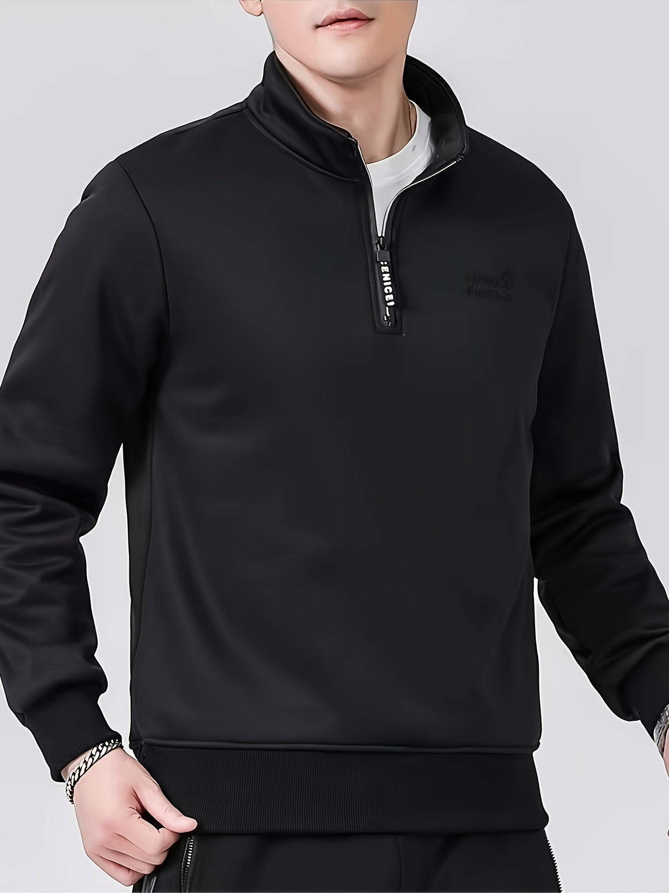 Mens Cozy Winter Sweatshirt - Soft and Warm Fleece Lined, Easy-On Zip-Up Closure, Stylish Stand-Up Collar Design, Ultra Cozy and Comfortable - Perfect for Casual Occasions, Ideal for Cold Winter Days, Pullover Style