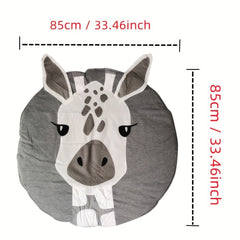 Cute 3D Animal Round Crawling Mat - Baby Play Mat with Thickened Cotton, Removable Liner & Zipper, Perfect for Kids Room Decoration & Game House Props! Easter Gift