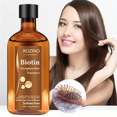 ROZINO Biotin 2-in-1 Shampoo & Conditioner 100g - Unisex-adult, Lotion Form with Glycerin, Rosemary, Castor Oil, Keratin for Normal Hair, Sulfate-Free, Moisturizing, Volumizing, Strengthens Hair Strands, Improves Shine