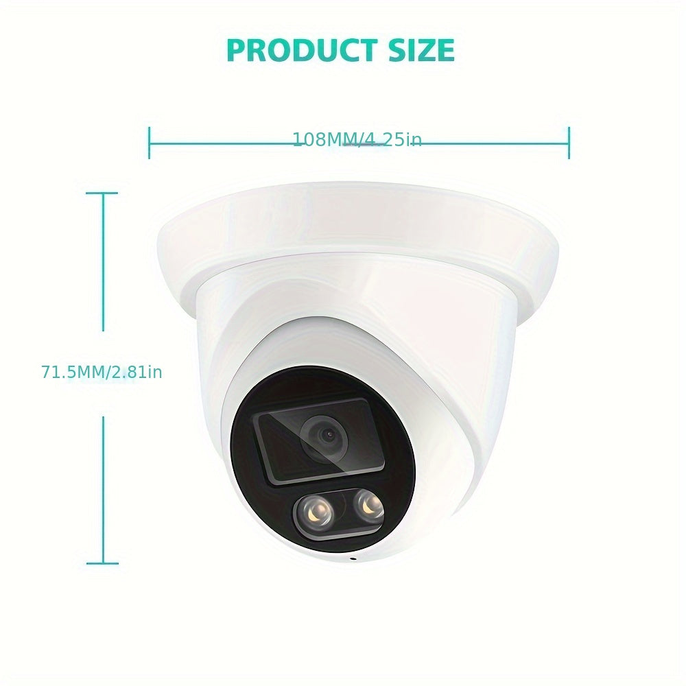 4K/ 8MP, 6MP, 2K/ 4MP IP Dome Camera Audio Outdoor Indoor POE H. 265 Onvif Wide Angle 2. 8mm Al Full Color Night Vision Home CCTV Video Surveillance Security. POE NVR POE Switch Built-in Micphone/ Audio