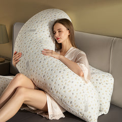 Multifunctional G-Type Maternity Pillow with Removable Cover, Soft Polyester Full Body Pregnancy Support Cushion for Back, Belly & Leg Relief, 14+ Age Group, Includes Shaping Pillow & Lumbar Pad - Perfect Gift