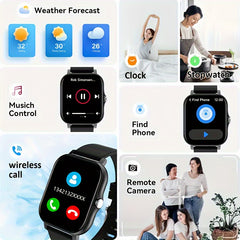 Hot 2024 New 1.83-Inch Touch Screen Dual Strap For Smart Watch For Men And Women - Make/Receive Calls, Step & Calorie Tracker, Call Info Prompt, Multifunction For Smart Watch, Wireless Connect For Android & For Iphone