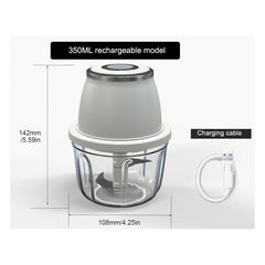 350ML Mini Food Processor - Durable 304 Stainless Steel, Portable, Electric, Wireless, Handheld, USB Rechargeable with Spacious Capacity for Chopping Garlic, Vegetables, and Meat