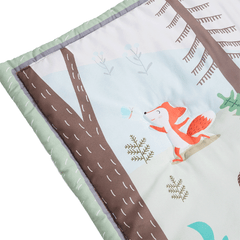 BEEWEED 1Pc Crib Bedding Quilt - Woodland Animals Print for Children - Ultra Cozy, Breathable, And Skin-Friendly - All Season Quilt for Cribs - Suitable for 0-3 Year Olds - Made of Polyester Fiber