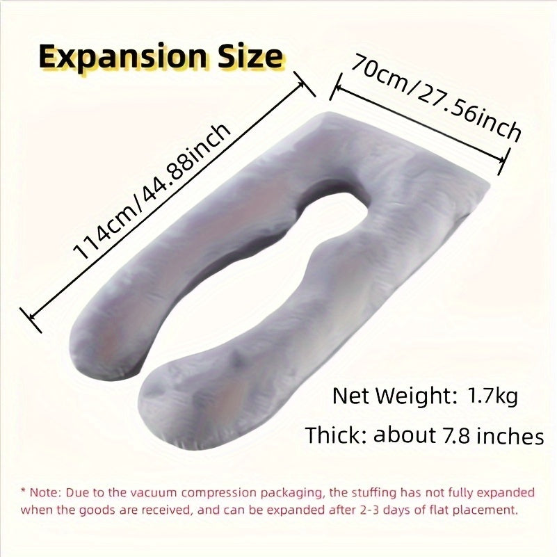 30.0*34.98*19.99 Cm (Full) U Shaped Pregnancy Pillow For Sleeping, 1.7kg Pregnancy Pillow With Removable Cover, Support For Back, Legs, Belly, Hips, Pregnancy Pillows For Sleeping Reading, Christmas, Halloween