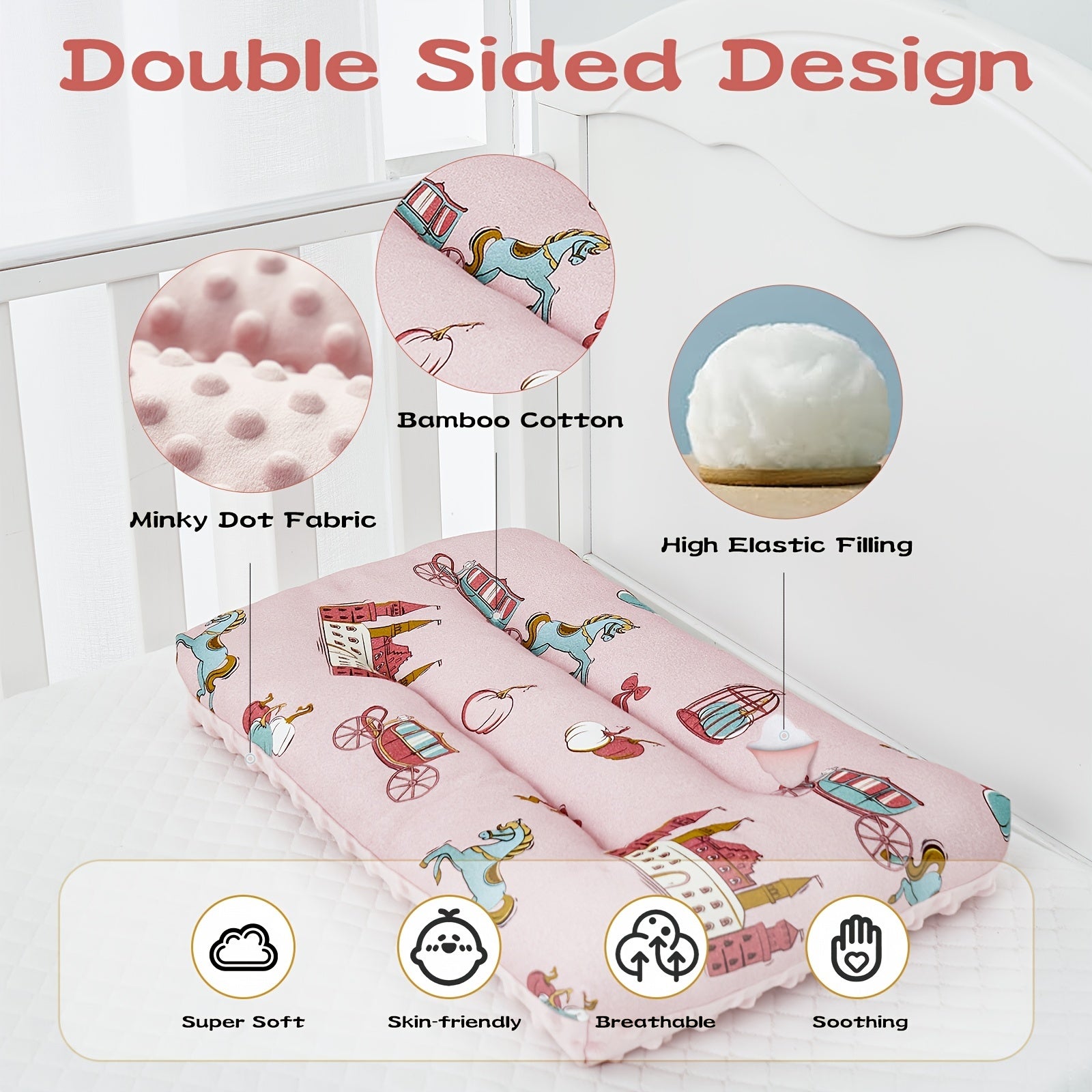 Children's Pillow, Double Sided Cotton And Fabric Soft Pillow