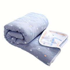 Soft And Absorbent Towel Blanket With Cute Cartoon Patterns, Thin Cotton Gauze Blanket, For All Seasons