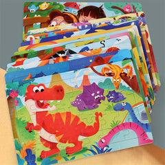 Wooden 30-Piece Large Cartoon Puzzle: Early Education for Kids, Enhances Hand-Eye Coordination, Suitable for Ages 3-8