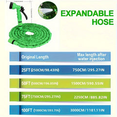 Versatile Expandable Garden Hose - 25Ft/50Ft/75Ft/100Ft, 3/4" Diameter - Perfect For Car Wash, Pet Bathing & Watering Tools