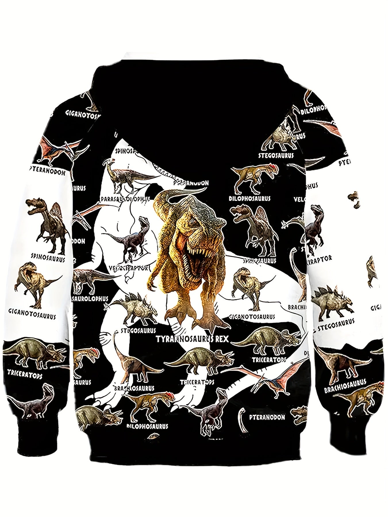 3D Dinosaur Pattern Kid's Hoodie, Trendy Long Sleeve Top, Boy's Clothes For Spring Fall Winter