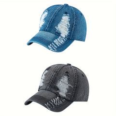 1pc Fashionable Unisex Denim Baseball Cap-Adjustable Sunshade-Vintage Wash-Style Boost For Sports, Casual Outfits & Everyday Use