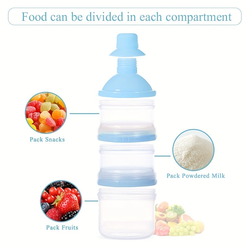 Portable 4-Layer Milk Powder Container Spacious 30g/60g Formula Dispenser Funnel-Shaped Snack Organizer Multi-Functional Food Storage Perfect for Baby Feeding Travel Gift-Giving