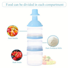 Portable 4-Layer Milk Powder Container Spacious 30g/60g Formula Dispenser Funnel-Shaped Snack Organizer Multi-Functional Food Storage Perfect for Baby Feeding Travel Gift-Giving