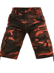 Mens Fashion-Forward Camouflage Cargo Shorts - Bold Print, Multipocket, Comfortable for Summer Outdoor Sports and Casual Wear