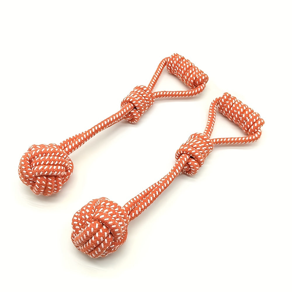 Dog Cotton Rope Toy Molar Bite Resistant Braided Rope Knot Toy Medium Large Hand Pull Toy Pet Random Color - Kerala Elegance