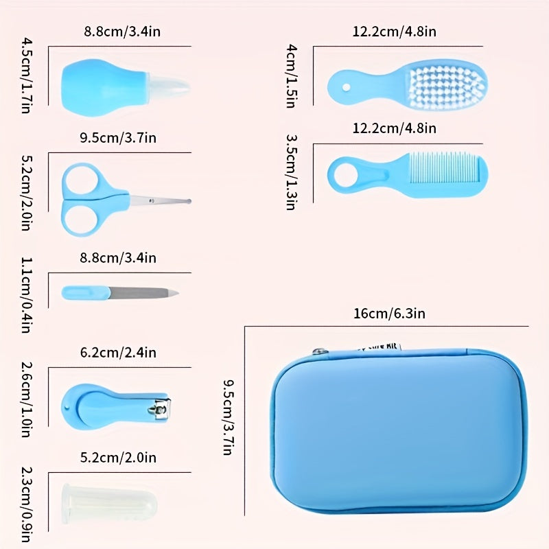 8pcs Healthcare And Grooming Kit, 8 In 1 Portable Safety Care Set, Nose Cleaner And Tongue Cleaning Brush For Shower Gift