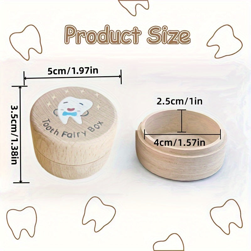 1 Charming Wooden Tooth Fairy Box - Collect, Store And Preserve Precious Tooth And Fetal Hair Memories - Unique Birth Keepsake, Home Decor And Birthday Gift