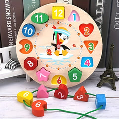 Wooden Colorful Numbered Clock Pieces - Time Telling Blocks for Kids, Ages 3+ - Perfect for Christmas and Birthday Gifts