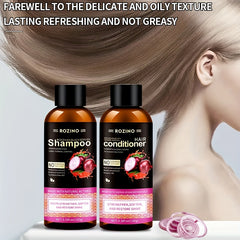 2pcs/Set Red Onion Black Seed Oil Wash And Care Set, Natural Onion Extracts For Deep Moisturizing Hair, Healthy Hair, Making Hair Natural And Smooth, travel essential