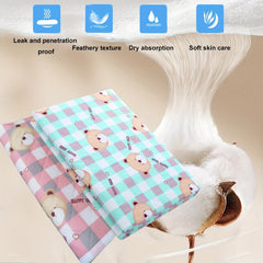 1pc Super Soft Waterproof Diaper Changing Mat, Breathable Washable Cartoon Printed Bed Care Mat