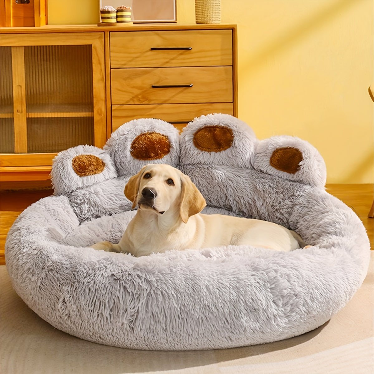 Ultra-Soft Long Plush Winter Warm Pet Bed - Luxurious Cat & Dog Kennel - Cozy Sleeping Sofa for Animals